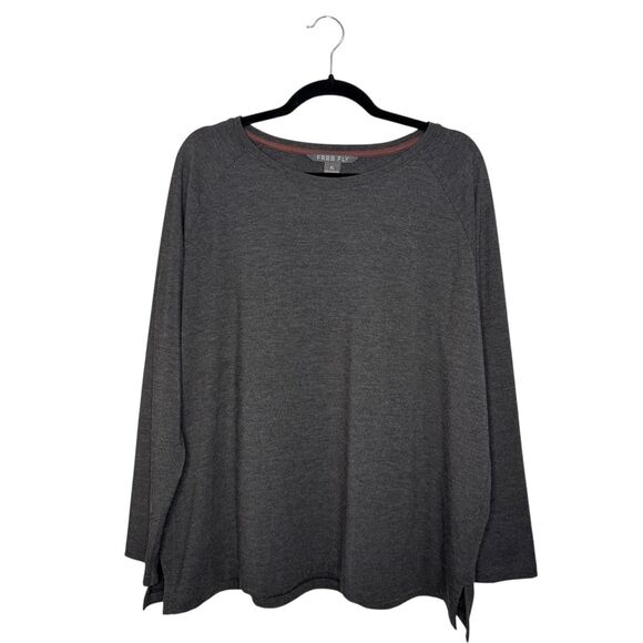 Free Fly Women’s XL Set Of 2 Bamboo Long Sleeve Tops Dark Gray & Mint Green - Picture 7 of 11